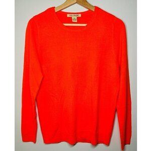 Ava Paige Long Sleeves Orange Sweater Crew Neck M
